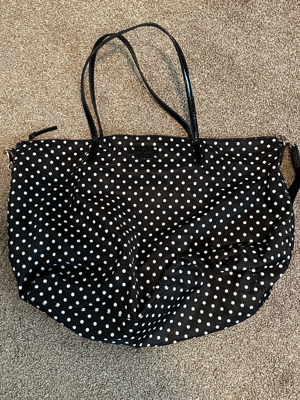 Kate Spade Black White Polka Dot Large Bag